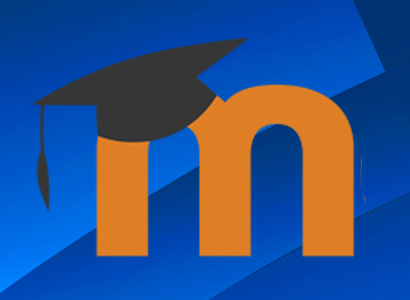Moodle "M" logo for orientation course